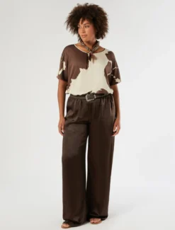 Pantaloni in raso - CACAO