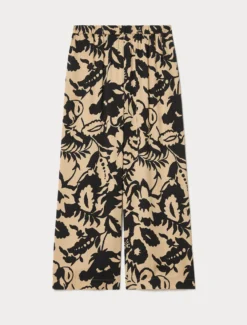 Pantaloni in raso di viscosa - BEIGE