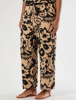 Pantaloni in raso di viscosa - BEIGE