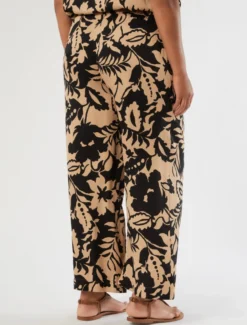 Pantaloni in raso di viscosa - BEIGE
