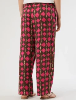 Pantaloni in raso di viscosa - CACAO