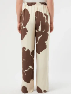 Pantaloni in raso di viscosa - SABBIA