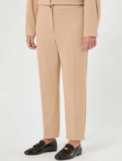 Pantaloni in scuba crêpe stretch - CAMMELLO