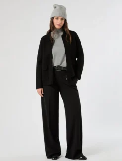 Pantaloni in scuba crêpe stretch - NERO
