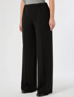 Pantaloni in scuba crêpe stretch - NERO