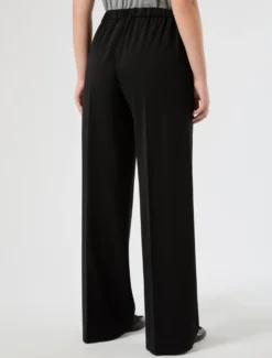 Pantaloni in scuba crêpe stretch - NERO