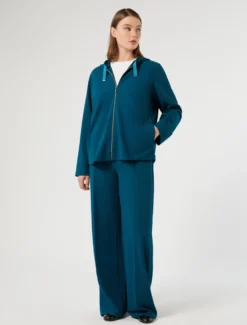 Pantaloni in scuba crêpe stretch - PETROLIO