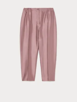 Pantaloni in shantung di pura seta - ROSA