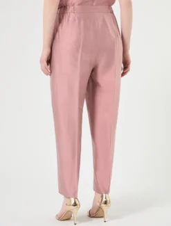 Pantaloni in shantung di pura seta - ROSA