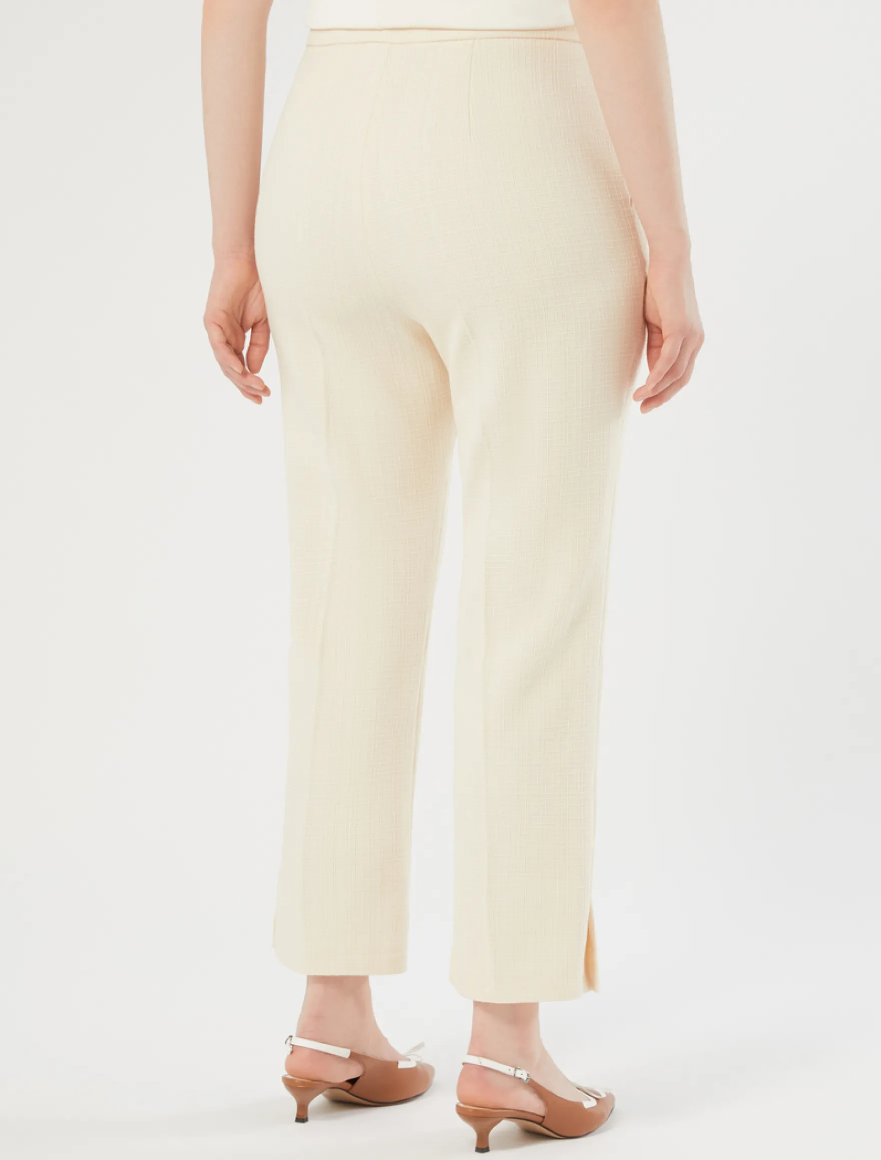 Pantaloni in stuoia di cotone - BIANCO AVORIO