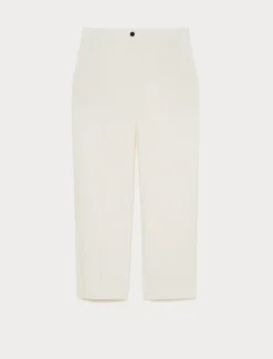 Pantaloni in tela di cotone - AVORIO