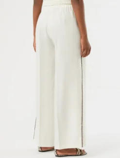 Pantaloni in tela di lino - AVORIO