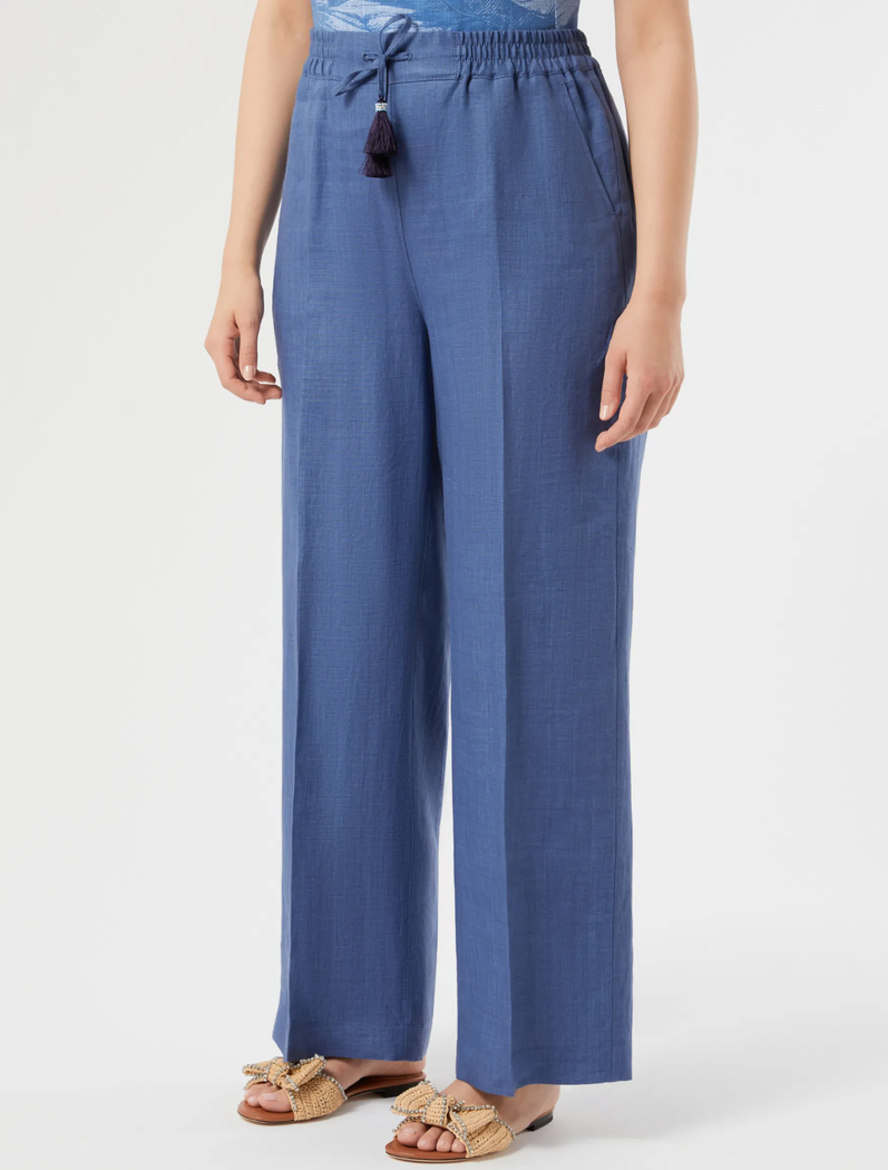 Pantaloni in tela di lino - BLUETTE