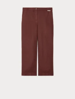 Pantaloni in tela di lino - BORDEAUX