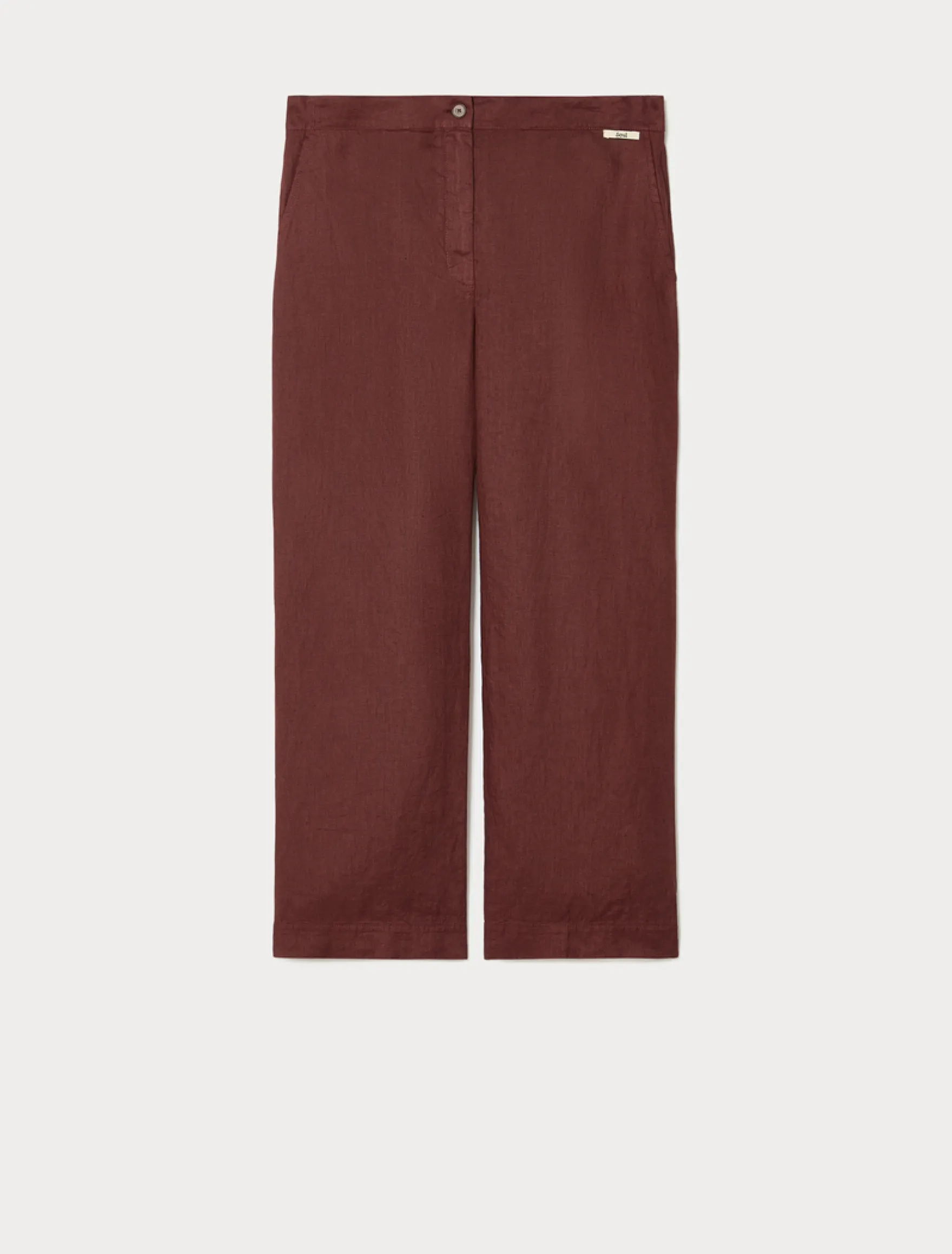 Pantaloni in tela di lino - BORDEAUX