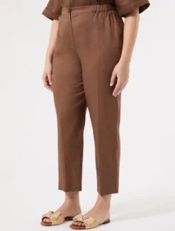 Pantaloni in tela di lino - CACAO