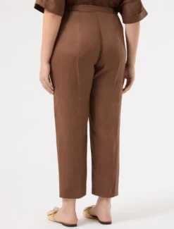 Pantaloni in tela di lino - CACAO