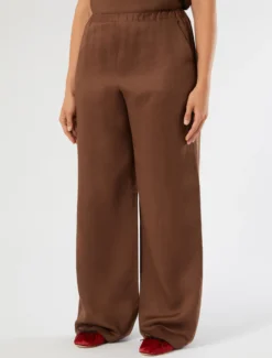 Pantaloni in tela di lino - CACAO