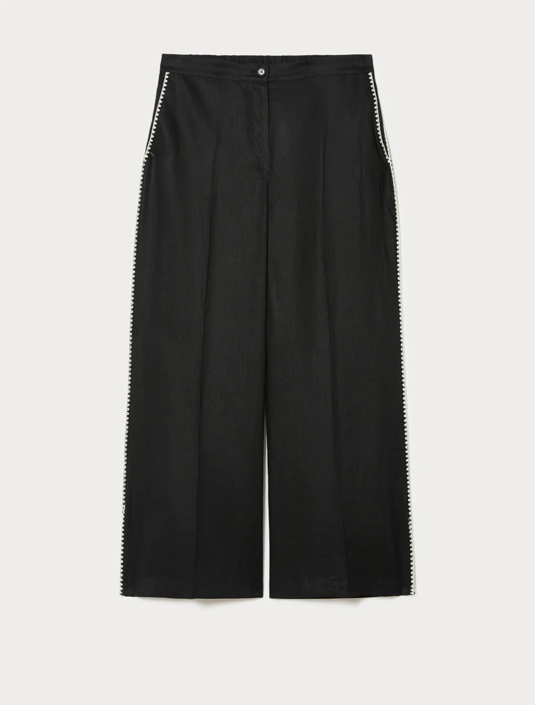 Pantaloni in tela di lino - NERO