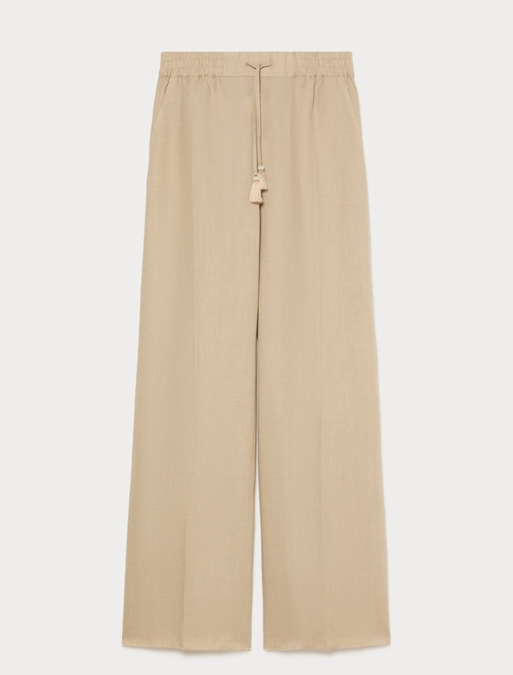 Pantaloni in tela di lino - SABBIA