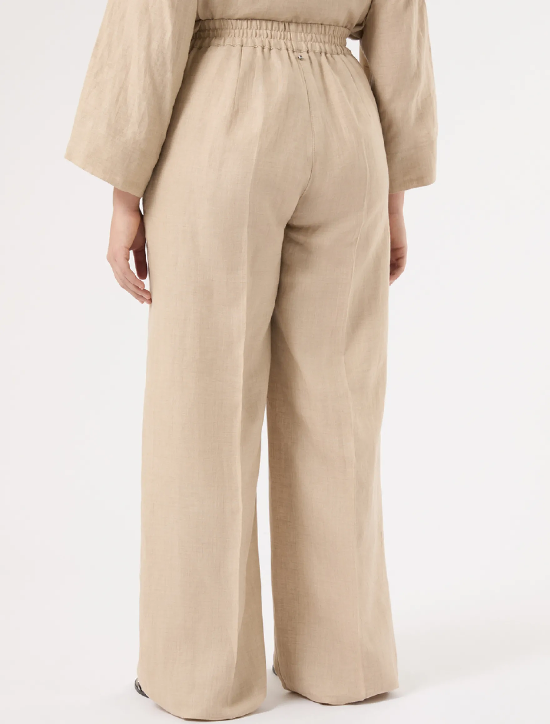 Pantaloni in tela di lino - SABBIA