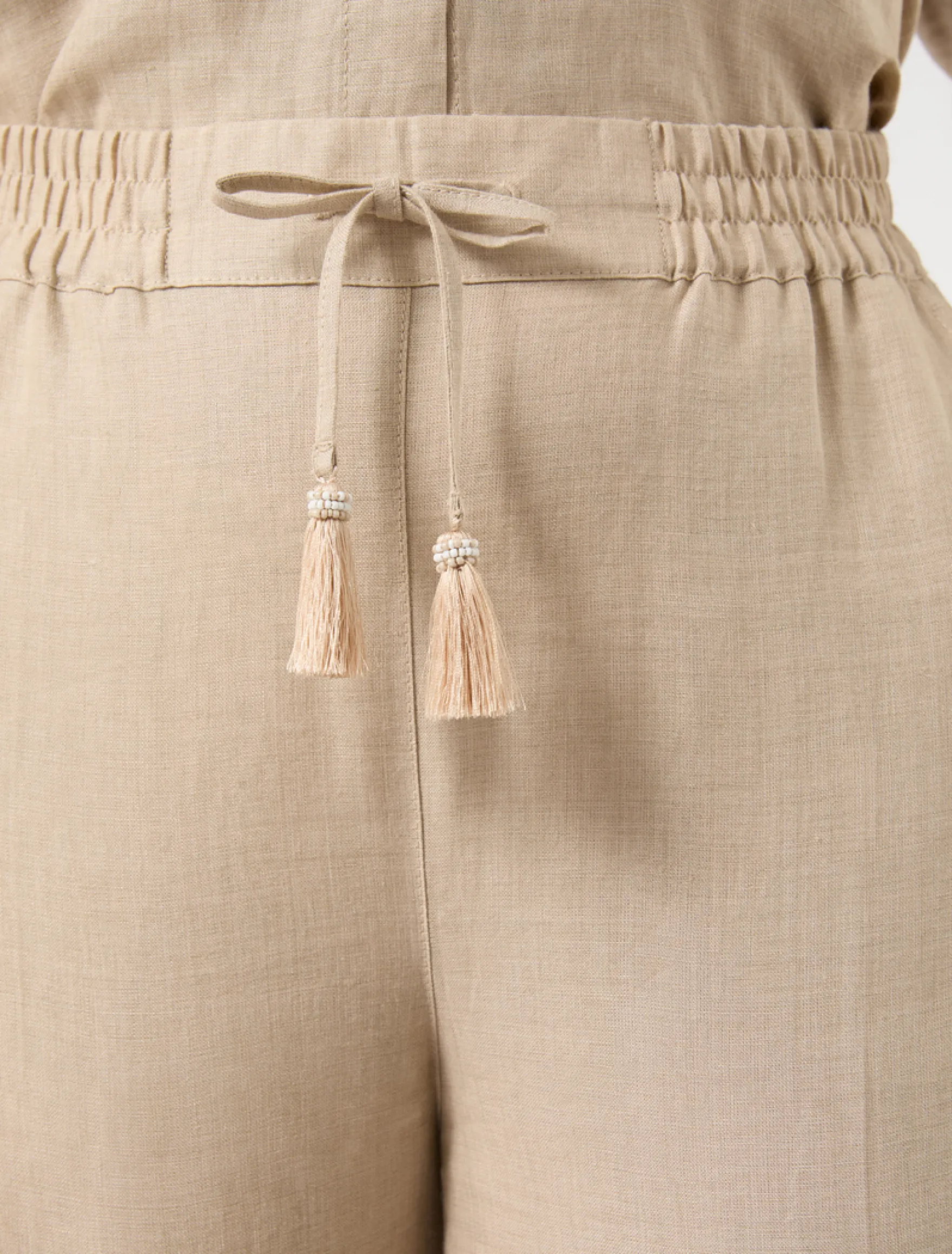 Pantaloni in tela di lino - SABBIA