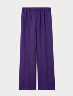 Pantaloni in tela di lino - VIOLA