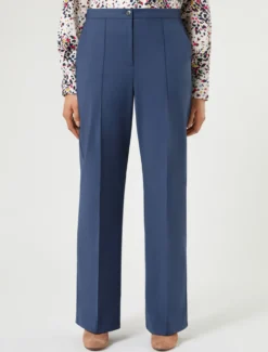 Pantaloni in tela di misto cotone - BLU