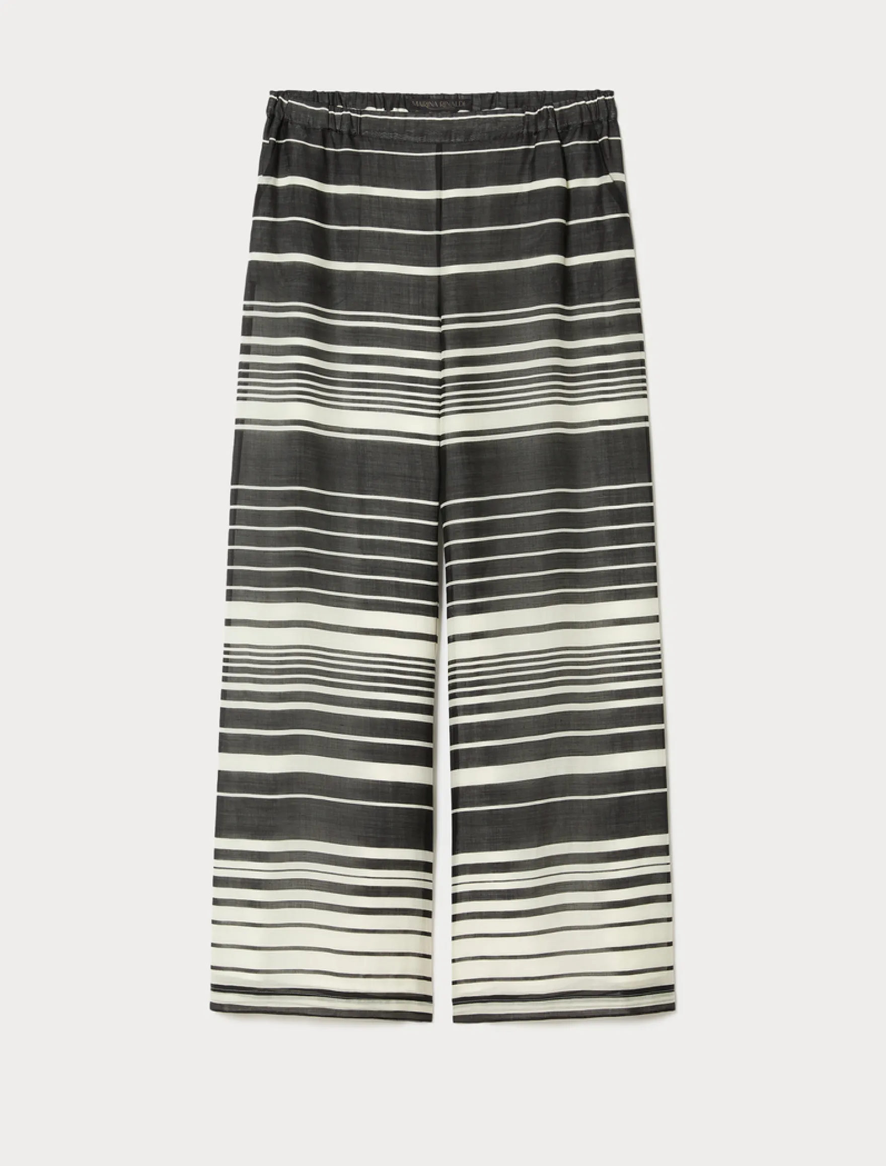 Pantaloni in tela di ramiè - NERO BIANCO