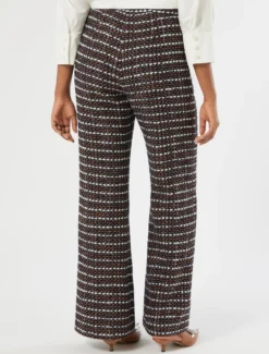 Pantaloni in tessuto ammagliato - BLU MARRONE