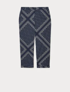 Pantaloni in twill di cotone - BLU MARINO
