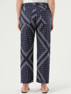 Pantaloni in twill di cotone - BLU MARINO