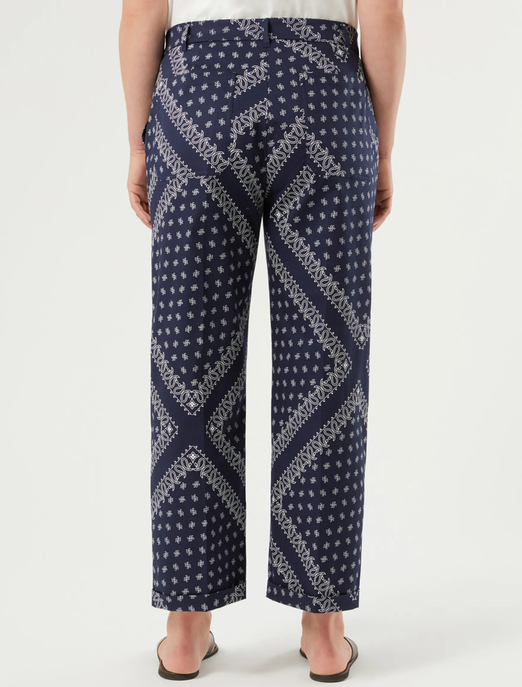 Pantaloni in twill di cotone - BLU MARINO