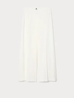 Pantaloni in twill di lino stretch - AVORIO