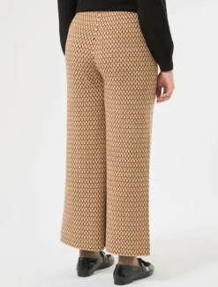 Pantaloni jacquard in misto lana - CAMMELLO