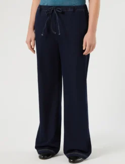 Pantaloni jogging in felpa denim - BLU NOTTE