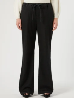 Pantaloni jogging in felpa denim - NERO