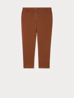 Pantaloni skinny in raso - MARRONE