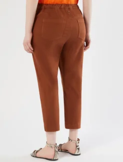 Pantaloni skinny in raso - MARRONE