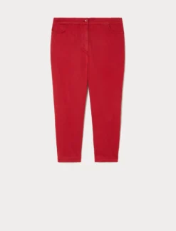 Pantaloni skinny in raso - ROSSO