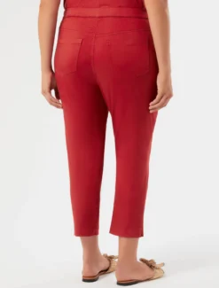 Pantaloni skinny in raso - ROSSO
