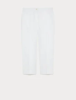 Pantaloni slim fit in cotone e nylon - BIANCO