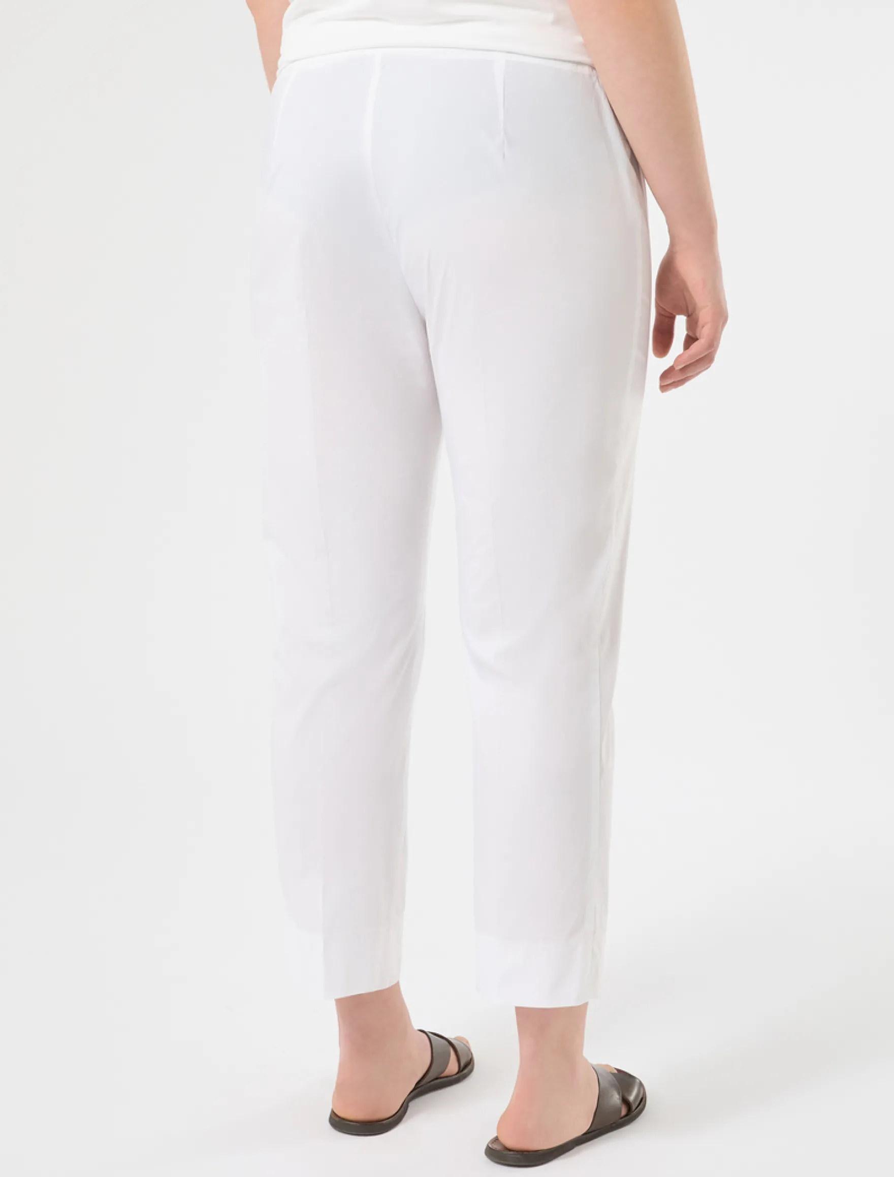 Pantaloni slim fit in cotone e nylon - BIANCO