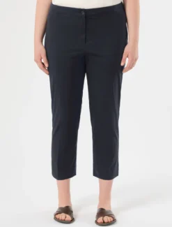 Pantaloni slim fit in cotone e nylon - BLU MARINO