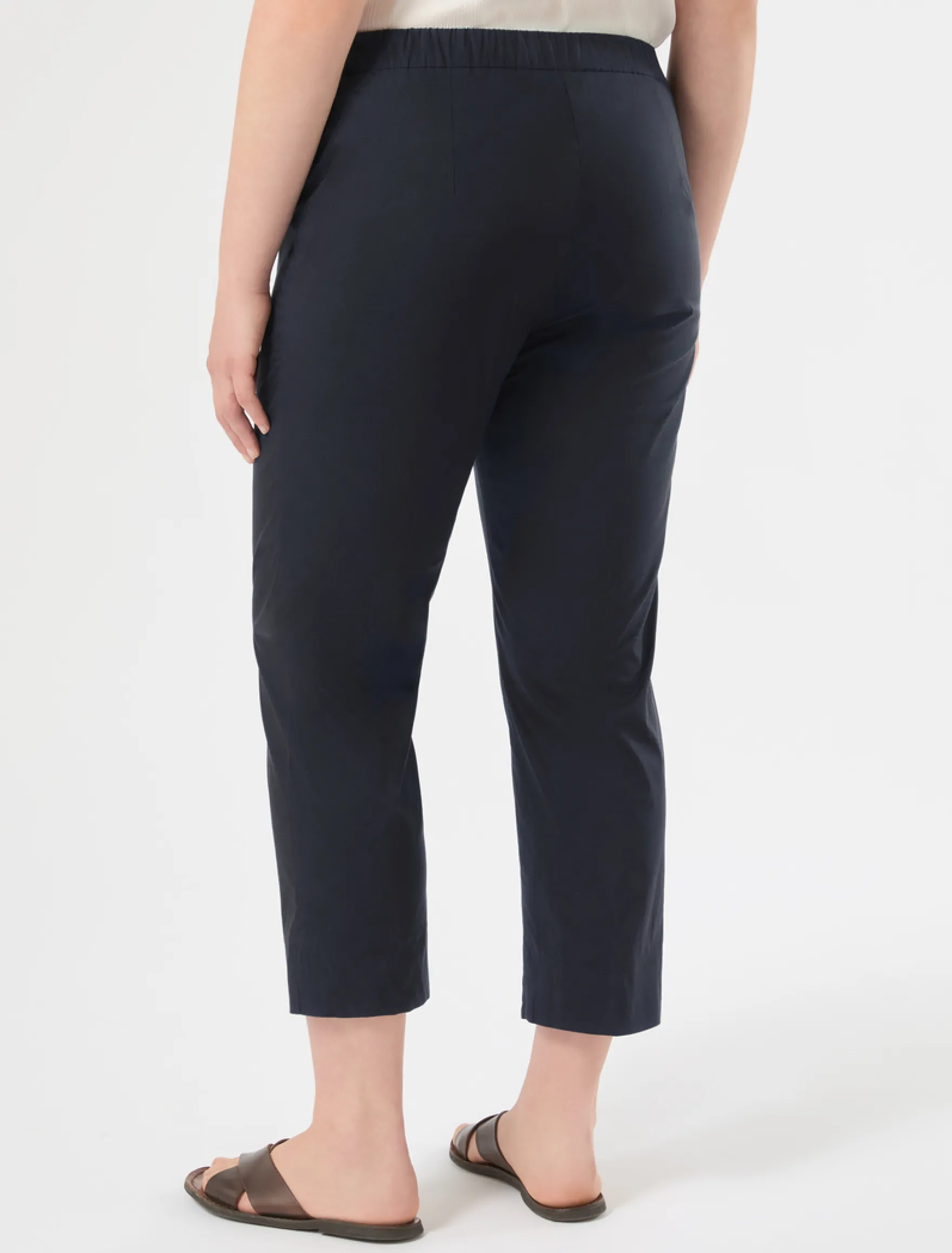 Pantaloni slim fit in cotone e nylon - BLU MARINO