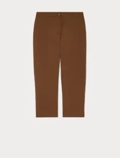 Pantaloni slim fit in cotone e nylon - MARRONE
