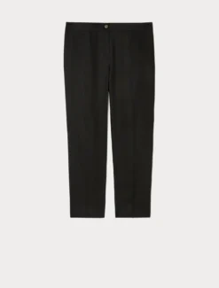 Pantaloni slim fit in puro lino - NERO