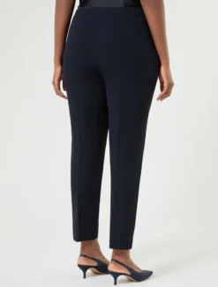 Pantaloni slim in cady - BLU NOTTE