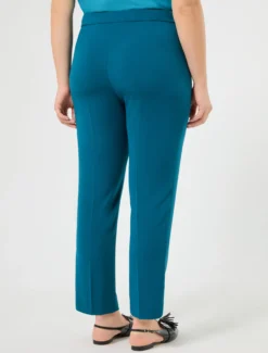 Pantaloni slim in cady stretch - PETROLIO