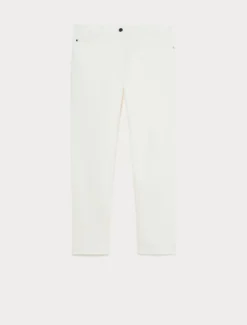 Pantaloni slim in cotone - BIANCO